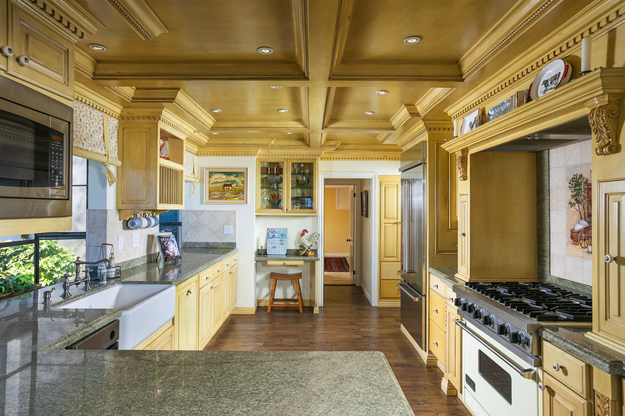 Beautiful, renovated kitchen with modern fixtures.