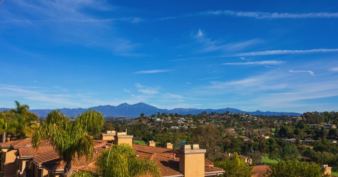 Rooftop views of Laguna Niguel homes and surrounding hills