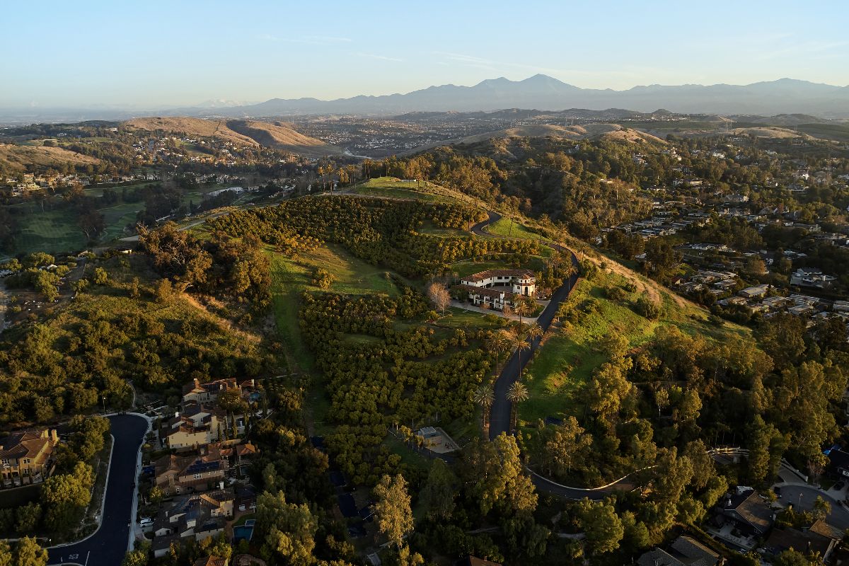 Aerial view of the luxurious Casa Grande estate in San Juan Capistrano, CA