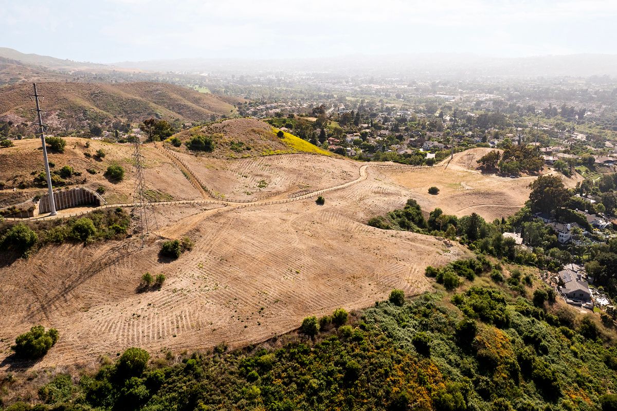 Scenic rolling hills of Juliana Farms in San Juan Capistrano, CA