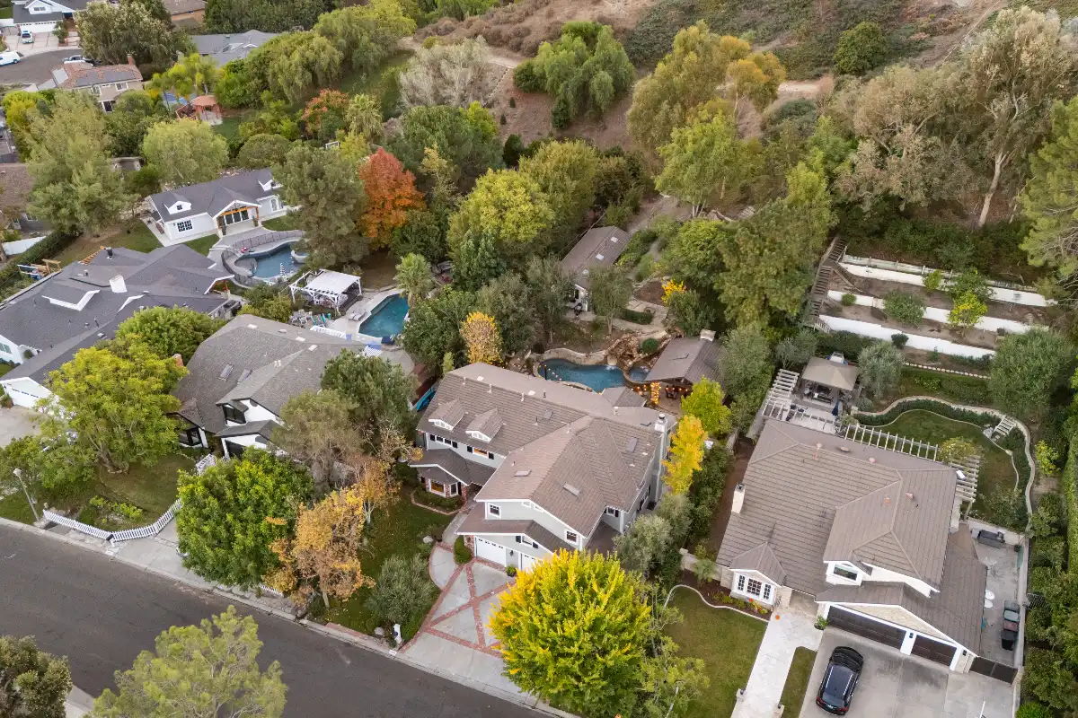 Drone image of Laguna Hills home sold by top OC realtors Brad Feldman Group listing agents