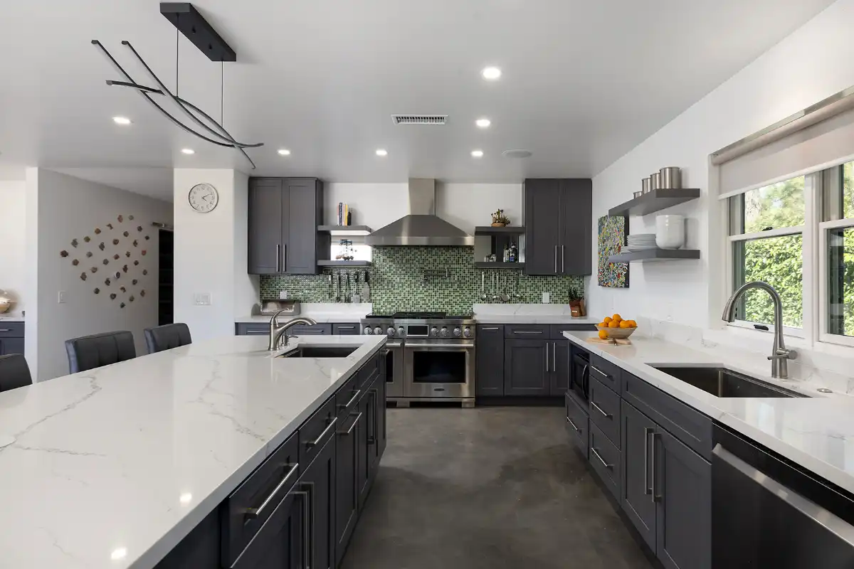 Kitchen photo of luxury contemporary remodeled home selling in Laguna Hills